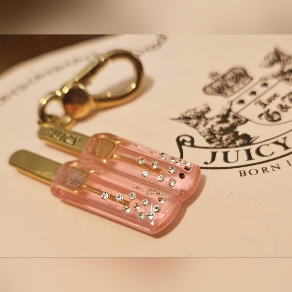 Juicy Couture Two Double Pink Orange Popsicle Stick Pave Charm Sprinkles Dessert - Picture 1 of 12